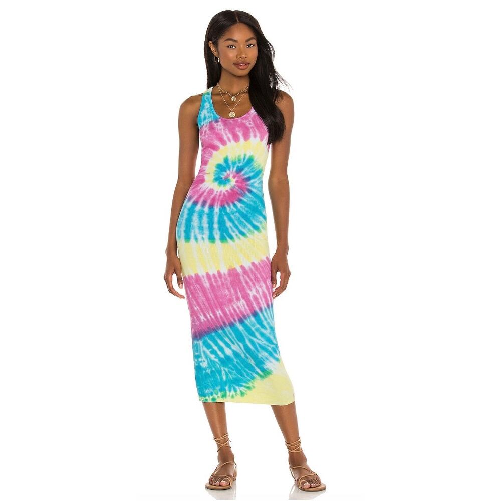 NSF Coqui Slim Racerback Tie Dye Ribbed Tank Dress Petite